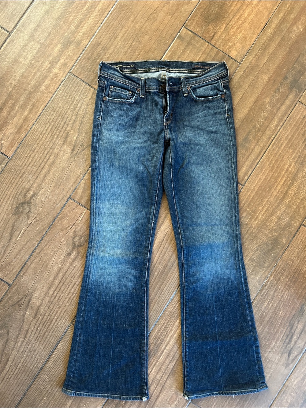 Citizens of Humanity Ingrid Dark Blue Low Waist Flair Jeans